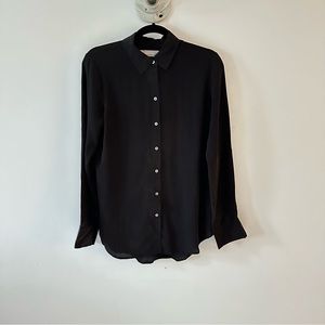 Everlane Clean Silk Relaxed Shirt, Black Size 4